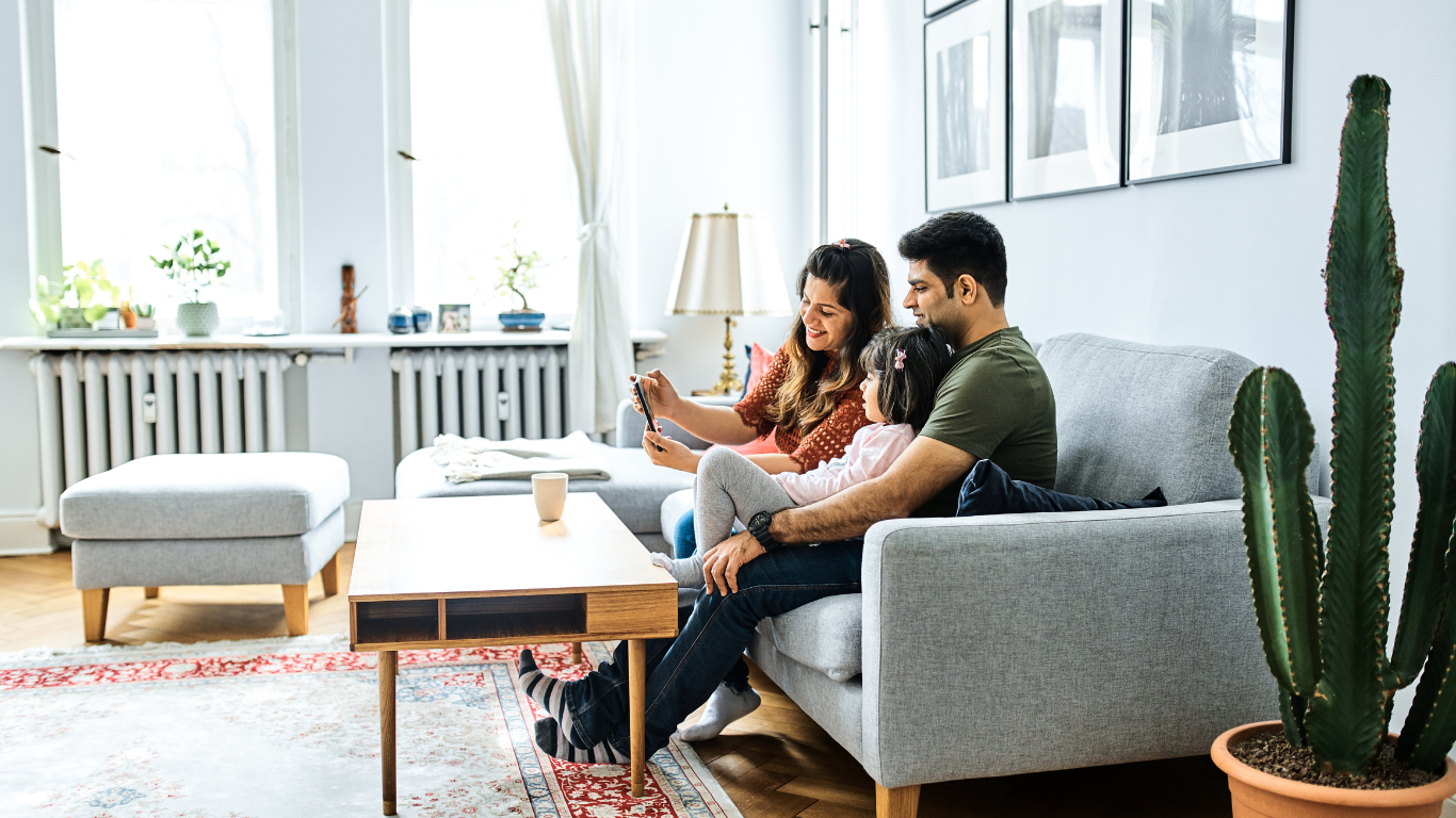 A comfortable family at home